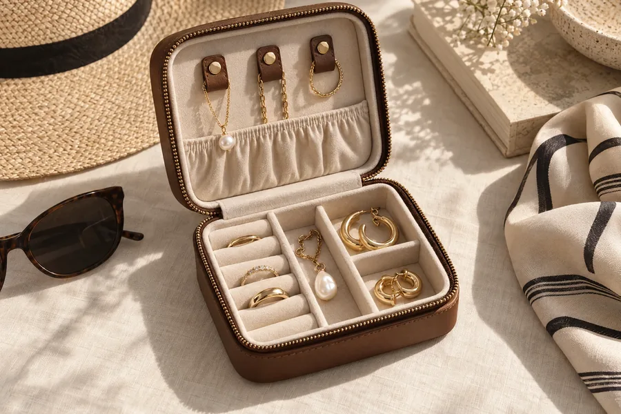 editorial concept accompanying “Travel Jewelry: Pack a Small, Protected Collection”
