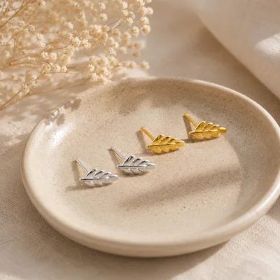 Minimalist Nature Inspired Leaf Earrings — product image 1