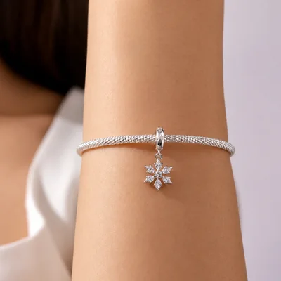 Sparkling Snowflake Dangle Charm for Bracelets — product image 1