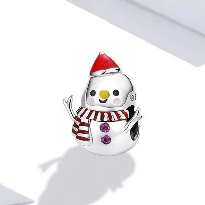 Christmas snowman bead charm for bracelet — product image 1