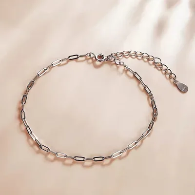 Minimalist link chain bracelet in sterling silver — product image 1