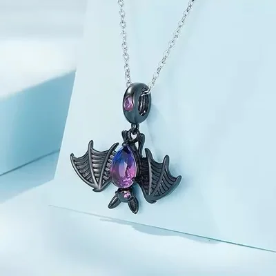 Halloween hanging bat dangle charm for bracelet — product image 1