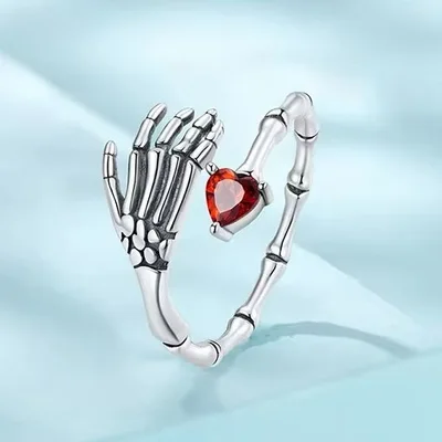 Spooky season skull hand adjustable ring — product image 1