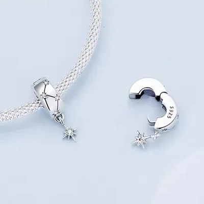 Star drop clip on spacer charm for bracelet — product image 1