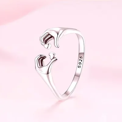 Lover heart hand wrap sterling silver ring — product image 1