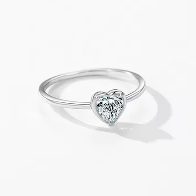 Cute heart shape promise ring in sterling silver — product image 1