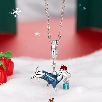 Christmas dog pendant charm for bracelet, necklace — product image 1