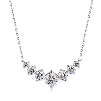 2.8 CT multi gemstones Moissanite pendant necklace