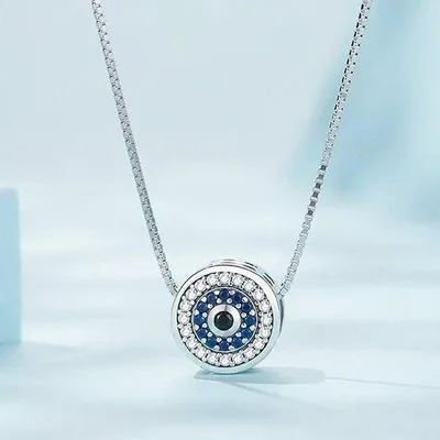 Turkish evil eye bead charm pendant necklace — product image 1