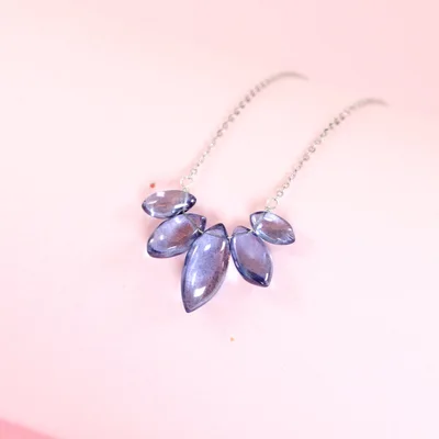Mystic quartz lotus flower pendant necklace in sterling silver — product image 1