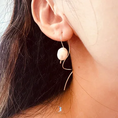 Baroque fresh water pearl drop gold filled earrings — product image 1