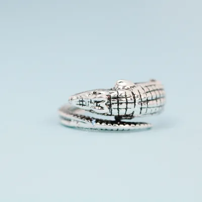 Alligator adjustable silver plated ring — product image 1