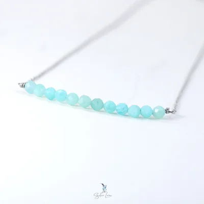 Amazonite gemstone row pendant necklace — product image 1