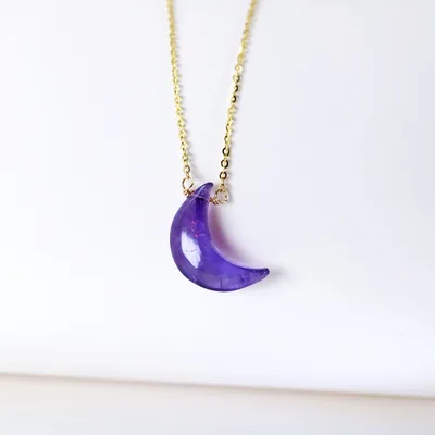 Mystic moon Amethyst pendant necklace in sterling silver — product image 1