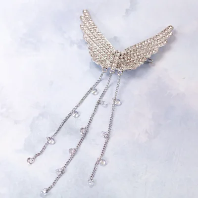 Rhinestone angel wing fashion hair clip — product image 1