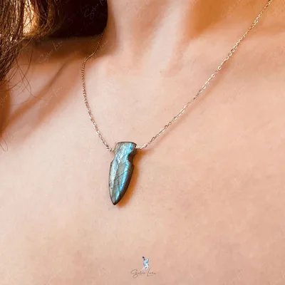 Arrow Labradorite sterling silver handmade necklace — product image 1