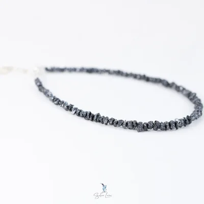 Black diamond tiny chip stones beaded bracelet — product image 1