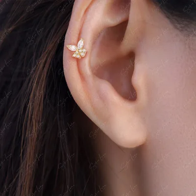 Butterfly wings screw back earrings — product image 1