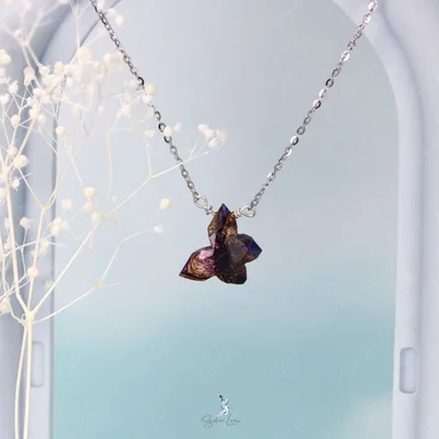 Purple Turquoise butterfly pendant necklace — product image 1
