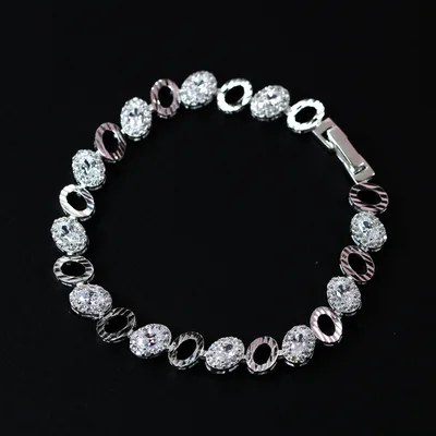 Dazzling Cubic Zirconia tennis silver bracelet — product image 1