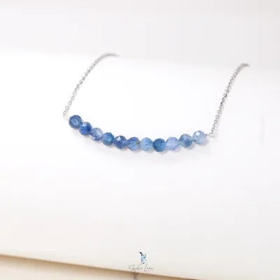 Kyanite gemstone row bead pendant necklace — product image 1