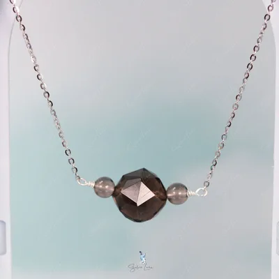 Ice obsidian faceted sterling silver bracelet — product image 1
