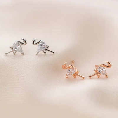 Flamingo sterling silver stud animal earrings — product image 1