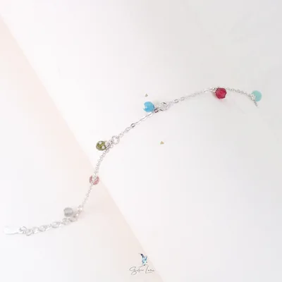 The seven chakra gemstone silver bracelet — product image 1