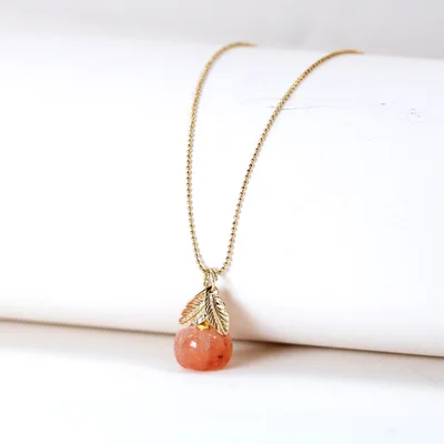 Agate Pumpkin pendant necklace — product image 1