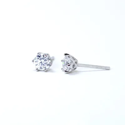1 CT Moissanite sterling silver stud earrings — product image 1