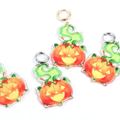 Jack-o-lantern Halloween hoop earrings — product image 1