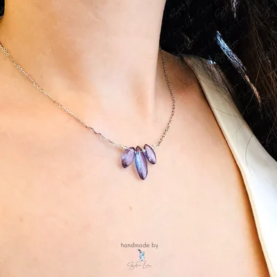 Lotus flower blue mystic healing quartz pendant necklace — product image 1
