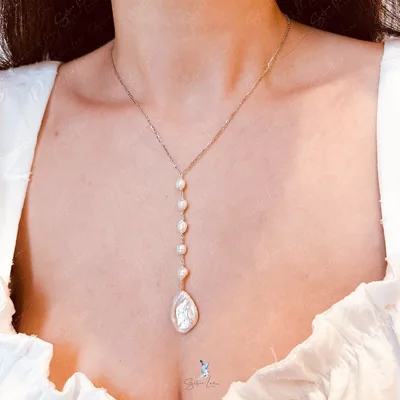 Freshwater baroque pearls Lariat Y pendant necklace — product image 1