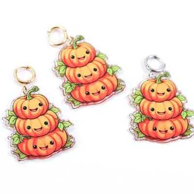 Harvest season pumpkins dangle drop earrings — product image 1