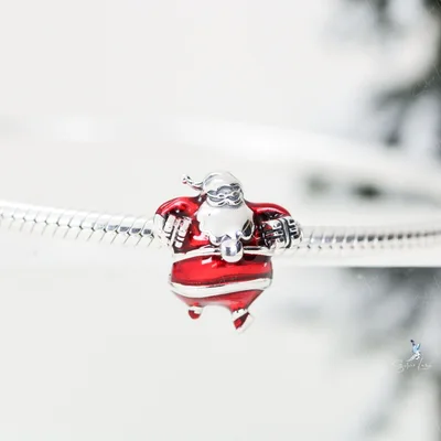 Santa Claus sterling silver bead charm — product image 1
