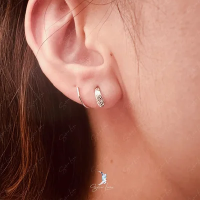 Spiral twist ear wrap sterling silver earrings — product image 1