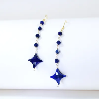 Star drop Lapis lazuli handmade earrings — product image 1