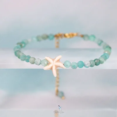 Starfish tiny Amazonite stone beads bracelet — product image 1