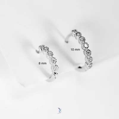 Cubic zirconia simple hoop earrings ear huggies — product image 1