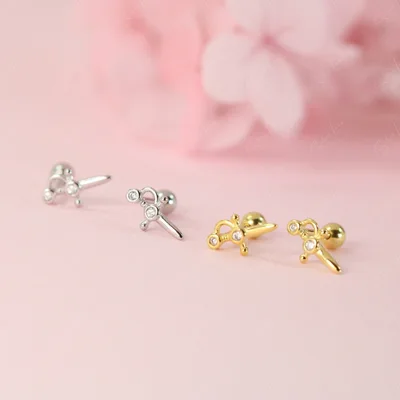 Little dagger screw back stud earrings — product image 1