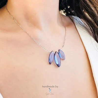 Lotus flower blue mystic quartz pendant necklace — product image 1