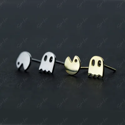 Ghost sterling silver stud earrings — product image 1
