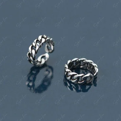 Link chain sterling silver ear cuffs — product image 1
